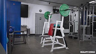 Watch Out, The Gym Makes Her Horny part 2 - Latina Melztube Interracial in Gym with Black Monster cock