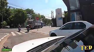 Ariella Ferraz Public Debut: Big Tits Brunette Latina Strips Naked on Street