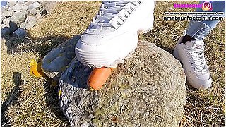 Part2 Fila Destrudor Shoeplay Nylon Feet And Crush Trample Trailer Sneaker Girl Feet