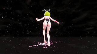 Elf Aoi Oki Blue Archive Hentai Sex and Undress Dance Lupin Threesome Creampie Mmd 3D Blonde Hair Color Edit Smixix