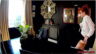 Naughty Mature Red Puts On A Show For Her Accountant With Red Xxx