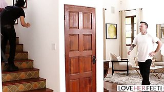 Charming Lexi Belle and Xander Corvus at riding clip