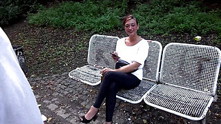 Strange Woman Pees in the Forest and Blows Two Strangers and Then Just Wants to Fuck