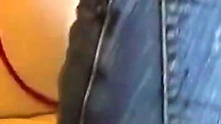 Big Boobs Latina in Tight Jeans Stripping