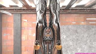 Hot 3D BDSM Animation: Cruel Mistress Traps Slave in Metal Bondage & Latex