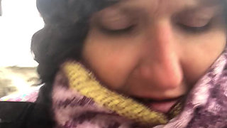 Flashing My Tit with Rock Hard Nip in Fucking Filthy Weather