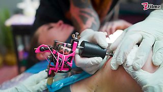Tattooed Pair Big Dick Foursome Merry Gets Inked