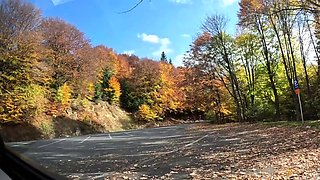 Big-Ass Whore Rides Dick in Public Car Park