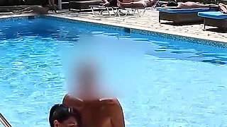 His Wife Can't Satisfy Him, so He Fucks Me Right by the Hotel Pool!