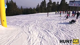 Hunt4k. when hubby is fool, wife bangs any skier