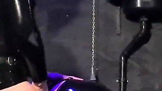 Gimp fucked in the dirty toilet