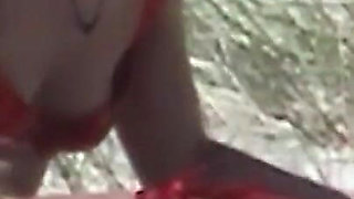 Teen lesbians on the beach