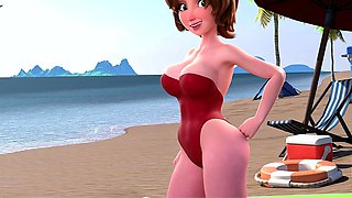 Hot Stepmom Aunt Cass Gets Her Pussy Stuffed in Beach POV