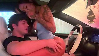 Hot Slut Fucked Hard In Car After Getting Picked Up - Alby