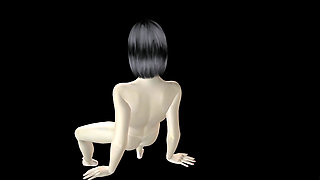 Animated 3D Porn - Very Beautiful Girl Masturbating with Banana Till Orgasm