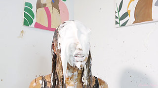 I Am Humiliated as a Presenter with Slime Pie Cake Chocolate