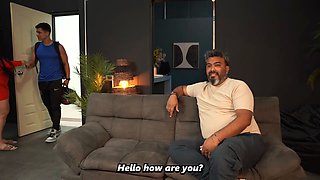 Stepmother and stepson fuck behind her husband's back he catches them!