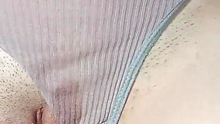 Korean Woman Sits on Top of a Cock with Her Narrow Slit, Creampie and Wet Panties