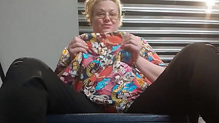 Touch myself at the airport and play with my pussy at the aircraft toilet