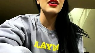 Hot brunette babe goes crazy jerking part5