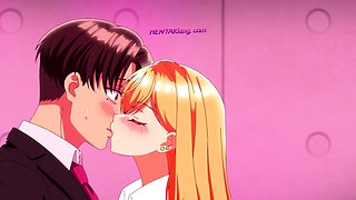 Anime college babe gets panties pulled by strict teacher