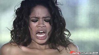 Curly-haired Bimbo Sits Her Trimmed Pussy Down On A Big Dick - Scott Nails And Carmella Woods