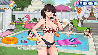 House Chores #57 Pool Party Ends in a Foursome with Three Hot Girls