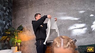 Hunt4k. blonde sweetheart used her huge natural boobs to get back on her boyfriend