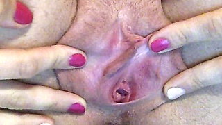 Virgin fingering ger extremely wet and tight pussy. Close-up pussy