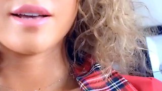 Big Boobed Blonde Masturbates With A Dildo In The Bathroom