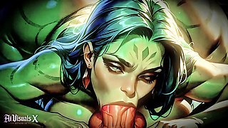 Orc Elf Alien Fantasy Blowjob & Titfuck Compilation - Animated Porn (ai Generated)