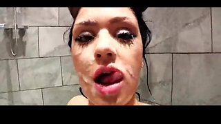 Shower Slut Gangbang Bukkake