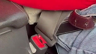 On the Highway I Make the Uber Driver Cum