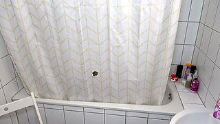 Blonde slut drilled hard in the bathtub and on the bed