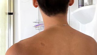 Busty curly brunette with big boobs fucks on couch