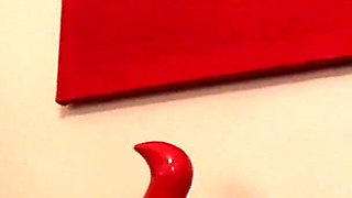 Busty MILF with Vibrator at Gym