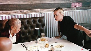 Black cook with a long penis fucked a hot blonde Cubbi Thompson