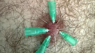 Part 4:- Domina Satana Does Medical Play on Here Slave Dazzer. Starting with a 1ft Sound the Needle Play!