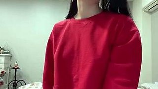 Hot amateur busty brunette masturbate in webcam