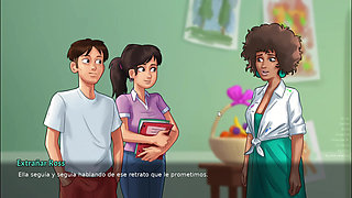 Stepmom takes advantage of grabbing my penis when we're alone - summertime saga