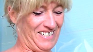 mature lesbians fuck in shower