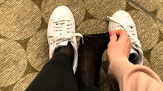 Maitresse Madelines solo foot fetish POV