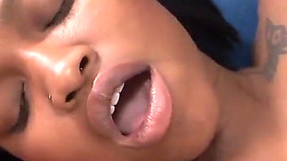 Lesbians Ashley Lovebug and her friend two tattooed ebony sluts and shaved pussies lick their pussies and finger each other