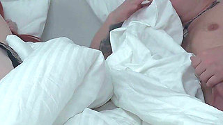 Step Mom Shares Bed with Step Son After Fight - Cums Inside!