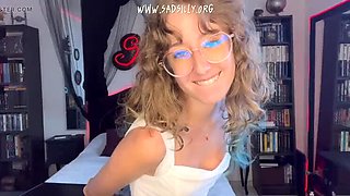 French Girl Role Play: Blonde Teen with Blue Hair Gives Blowjob POV - Homemade HD