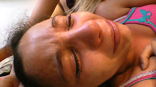 Face Sitting Lesbian No Air Treatment by Giant Girl Dominatrix Latina
