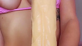 Huge Dildo JOI with milk dripping from my nipples