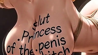 busty Princess Self-bondage & Paddle Punishment - Solo Royal Humiliation Hentai