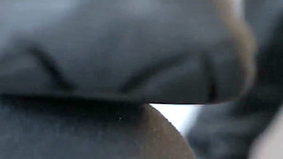 Blonde MILF Gives Sloppy Footjob to Titus in Fuzzy Socks