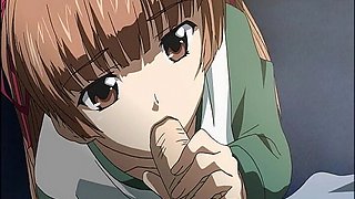 Big tit babe deepthroats in hot hentai
